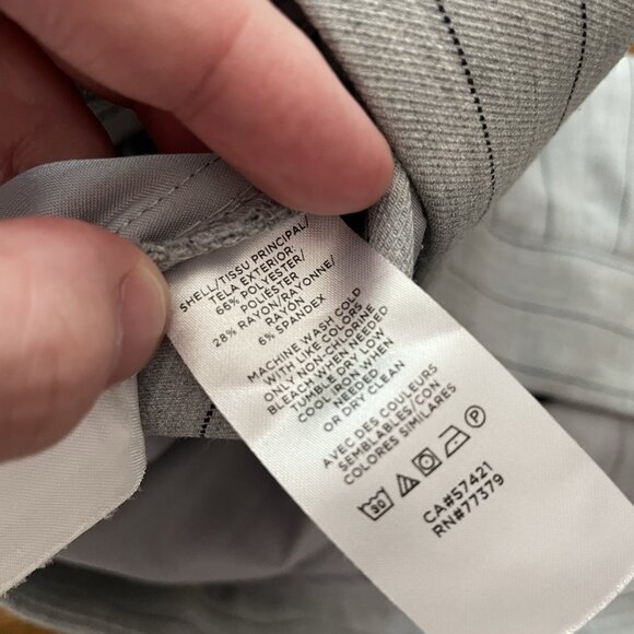 Ann Taylor Women 6 Gray Striped High Rise Bi-Stretch The Side Zip Straight Pant - Picture 10 of 10